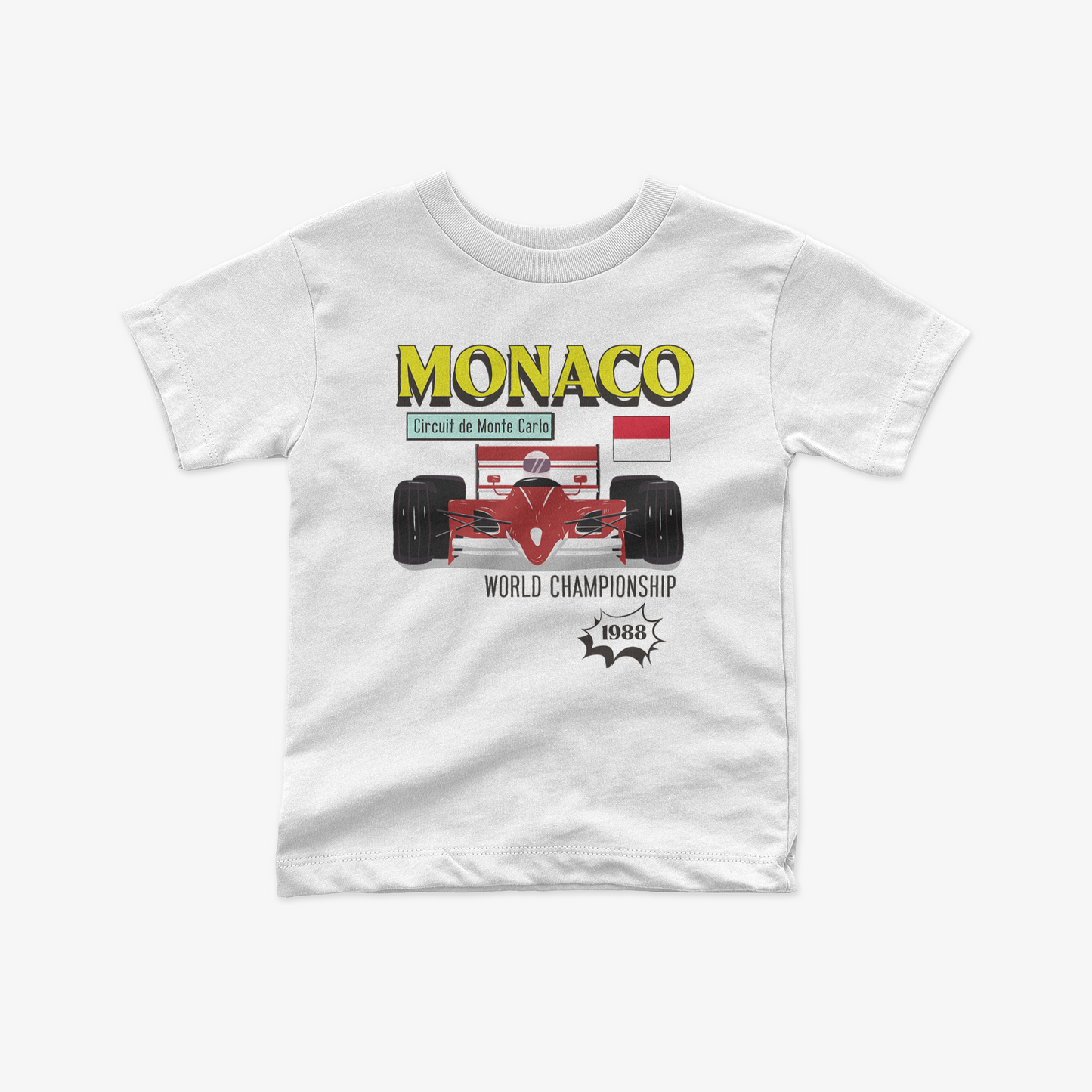 1988 Monte Carlo Circuit de Monaco Toddler T-Shirt Formula Race Shirt F1 Gift Monaco Winner Shirt Unisex Crewneck Short Sleeve Kids Tee