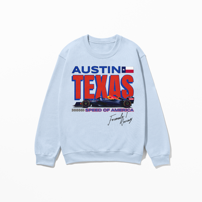 Austin Texas Sweatshirt Formula Race Inspired Sweatshirt F1 Concept Design Shirt United States F1 Fan Gift Unisex Crewneck Sweatshirt