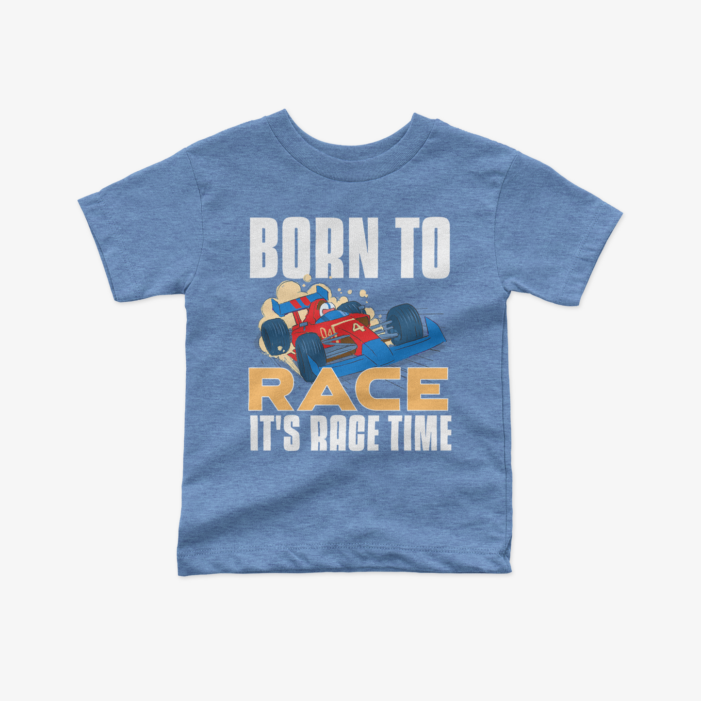 Light Blue Born To Race Toddler Short Sleeve T-Shirt It Is Race Time Kids Shirt Youth Formula Race Shirt F1 Baby Shower Gift Unisex Crewneck Tee