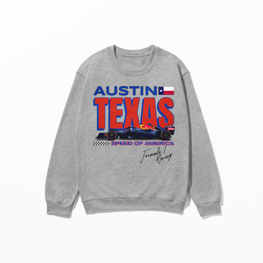 Austin Texas Sweatshirt Formula Race Inspired Sweatshirt F1 Concept Design Shirt United States F1 Fan Gift Unisex Crewneck Sweatshirt