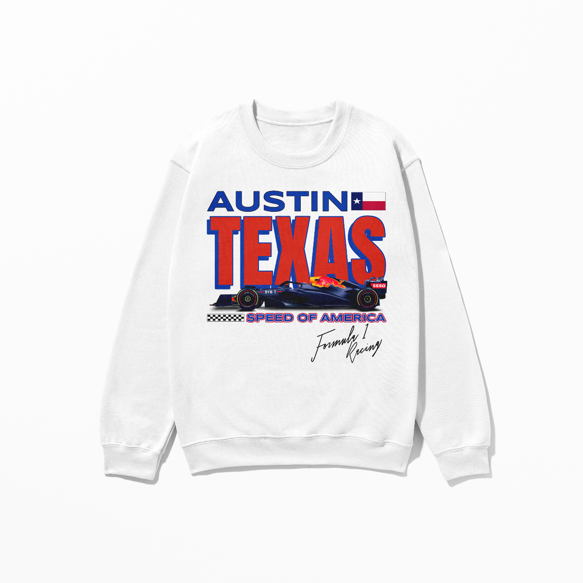 Austin Texas Sweatshirt Formula Race Inspired Sweatshirt F1 Concept Design Shirt United States F1 Fan Gift Unisex Crewneck Sweatshirt