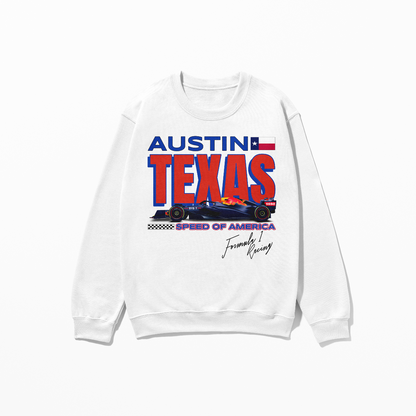 Austin Texas Sweatshirt Formula Race Inspired Sweatshirt F1 Concept Design Shirt United States F1 Fan Gift Unisex Crewneck Sweatshirt