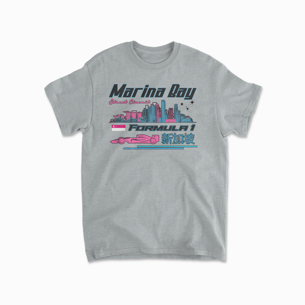 Marina Bay Street Circuit Singapore T-shirt Formula Race Shirt F1 Fan Gift Inspired F1 Tee Night Race Shirt Racing Clothing Cotton Tee