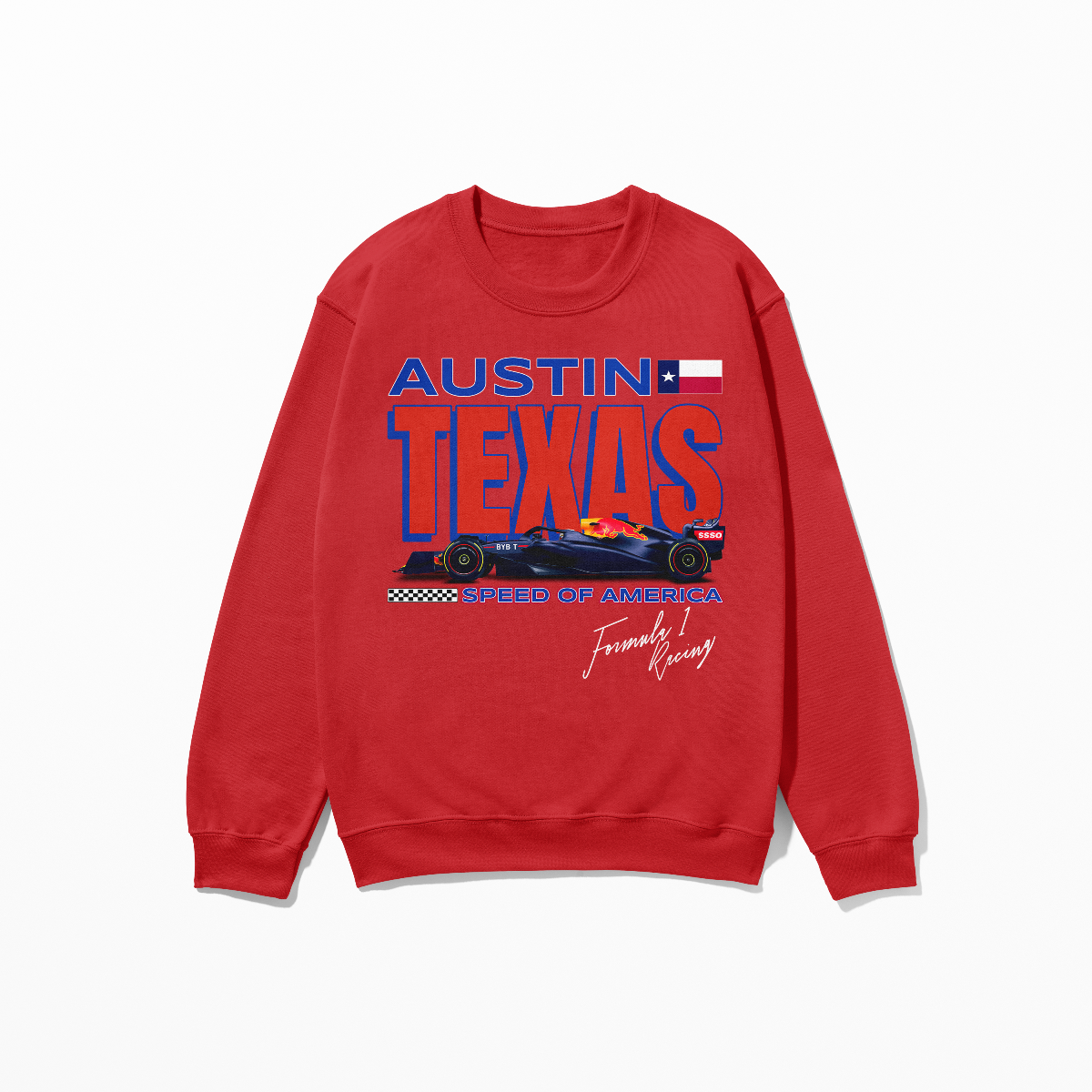 Austin Texas Sweatshirt Formula Race Inspired Sweatshirt F1 Concept Design Shirt United States F1 Fan Gift Unisex Crewneck Sweatshirt