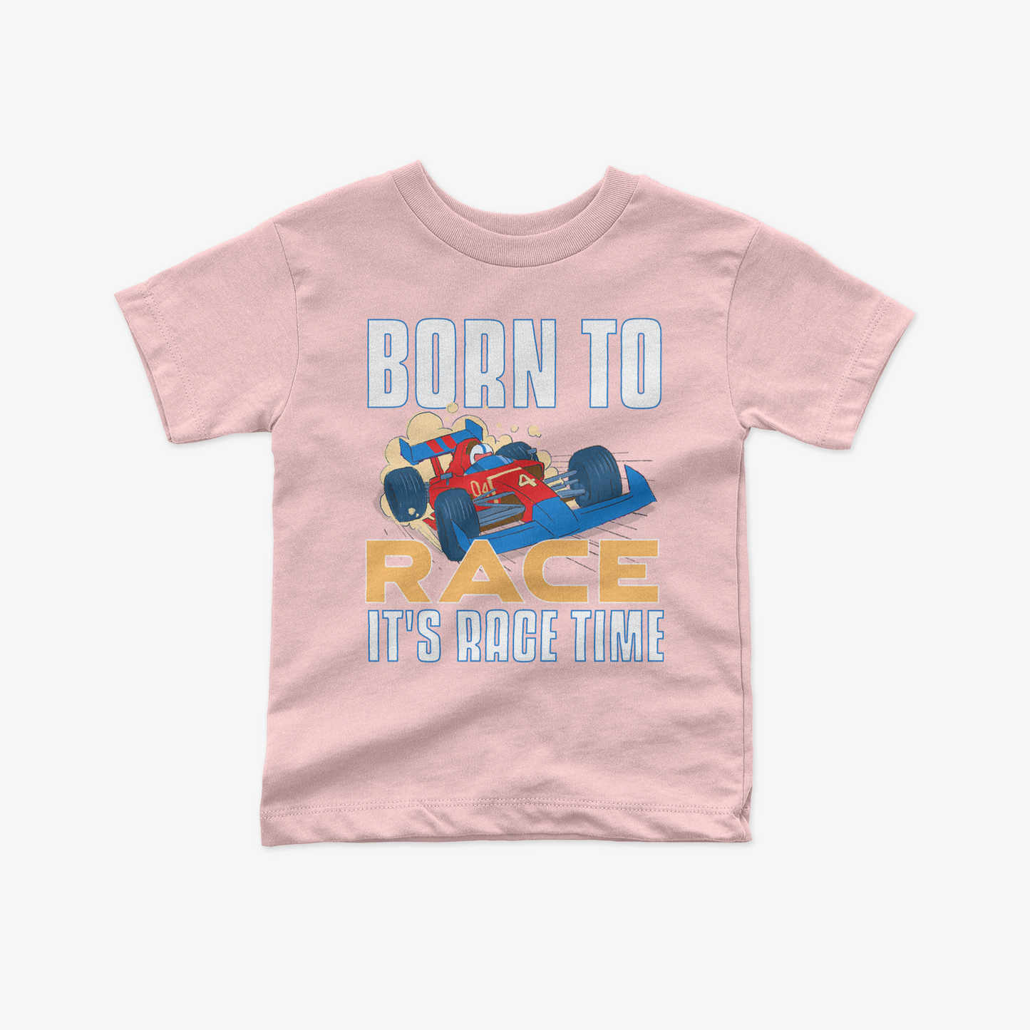 Pink Born To Race Toddler Short Sleeve T-Shirt It Is Race Time Kids Shirt Youth Formula Race Shirt F1 Baby Shower Gift Unisex Crewneck Tee