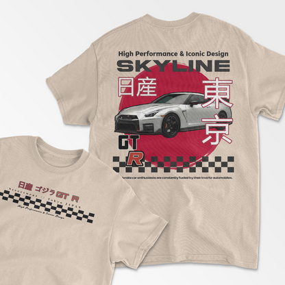 Skyline Inspired Streetwear T-Shirt R35 Shirt Car Lover Gift Sport Racing Car Shirt Drift Lover Unisex Cotton Tee