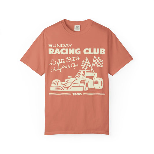 Sunday Racing Club Light Out Away We Go T-Shirt | Inspired Formula 1 Apparel, F1 Gift