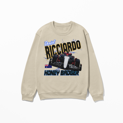 Ricciardo Racing 90s Rapper Style Unisex Sweatshirt F1 Gift Honey Badger RIC3 Inspired Graphic Shirt Unisex Crewneck Sweatshirt