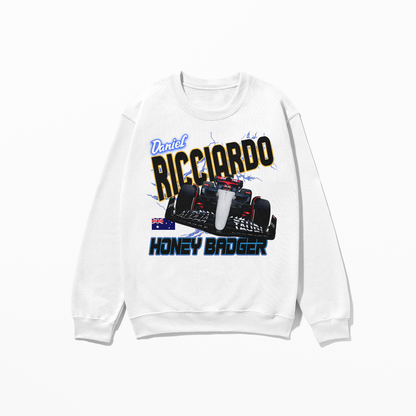 Ricciardo Racing 90s Rapper Style Unisex Sweatshirt F1 Gift Honey Badger RIC3 Inspired Graphic Shirt Unisex Crewneck Sweatshirt