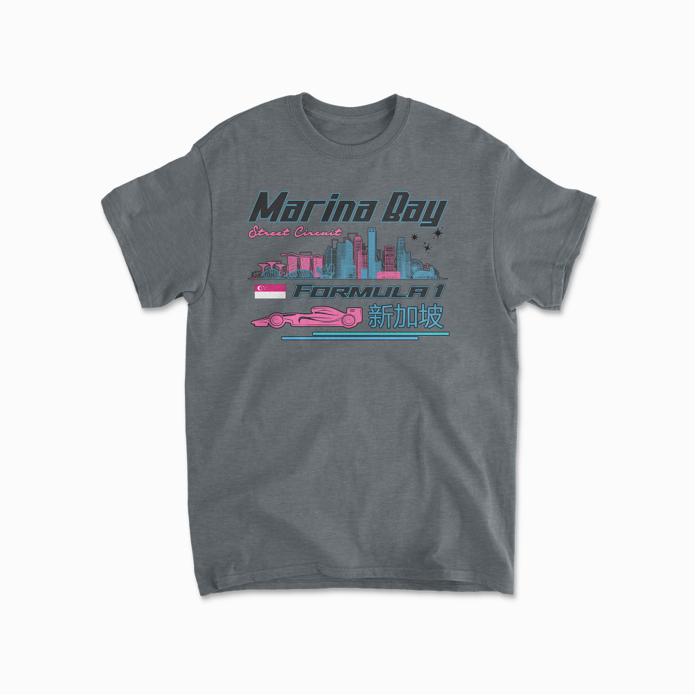 Marina Bay Street Circuit Singapore T-shirt Formula Race Shirt F1 Fan Gift Inspired F1 Tee Night Race Shirt Racing Clothing Cotton Tee