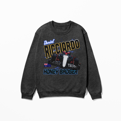 Ricciardo Racing 90s Rapper Style Unisex Sweatshirt F1 Gift Honey Badger RIC3 Inspired Graphic Shirt Unisex Crewneck Sweatshirt