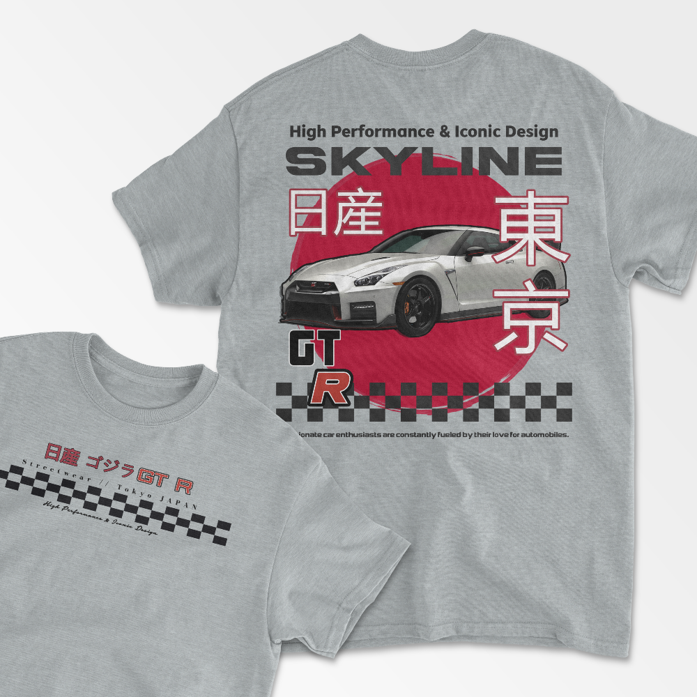 Skyline Inspired Streetwear T-Shirt R35 Shirt Car Lover Gift Sport Racing Car Shirt Drift Lover Unisex Cotton Tee