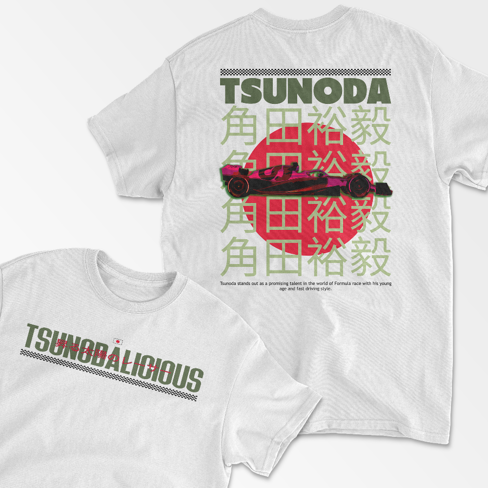 Tsunoda 22 Tshirt Formula Racing Tee Japanese F1 Race Driver Shirt F1 Gift Racing Inspired Shirt Aesthetic Racing Clothing Unisex Cotton Tee