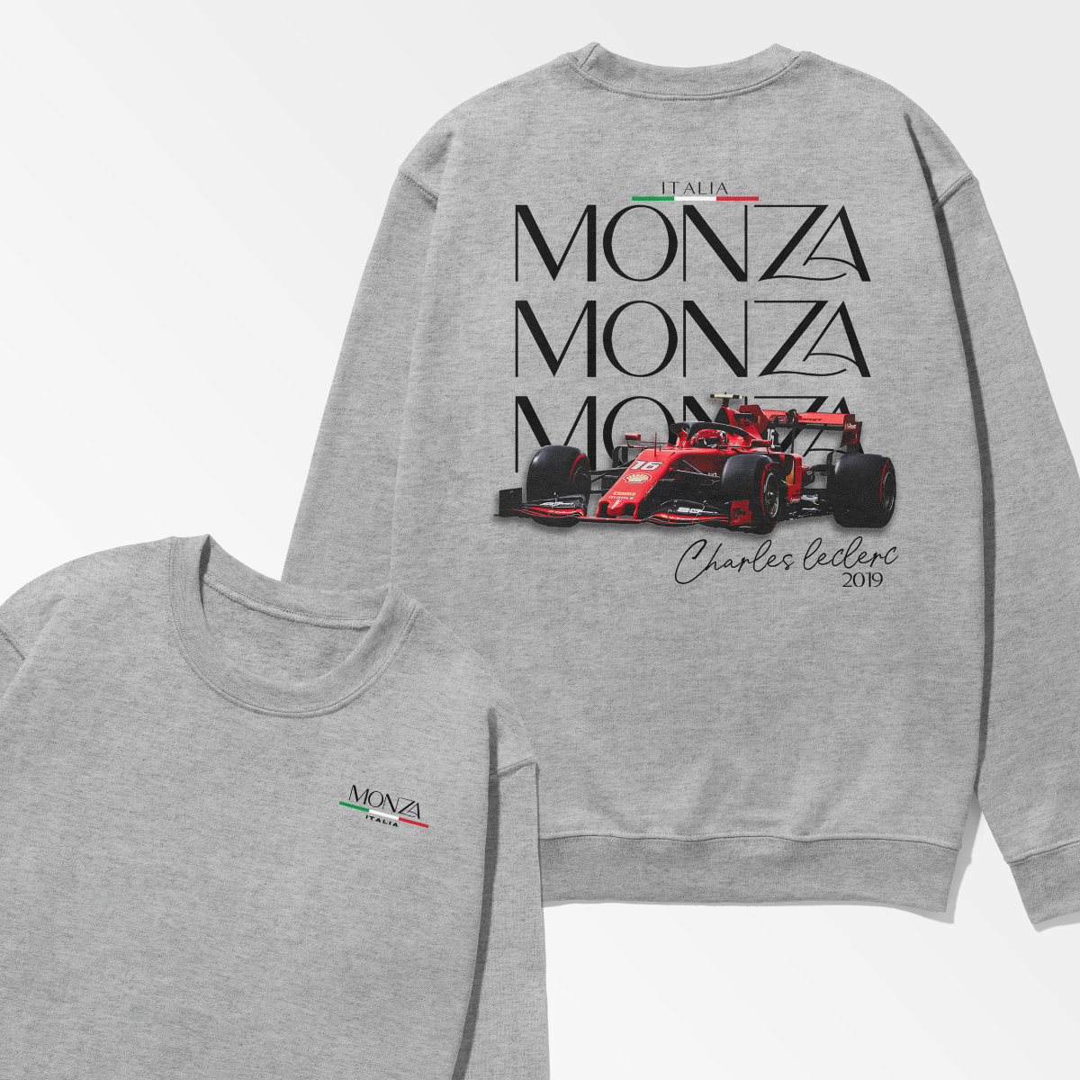 Leclerc Monza 2019 Sweatshirt Formula Inspired Shirt F1 Gift Urban Racing Clothing Unisex Streetwear Clothes Crewneck Sweatshirt