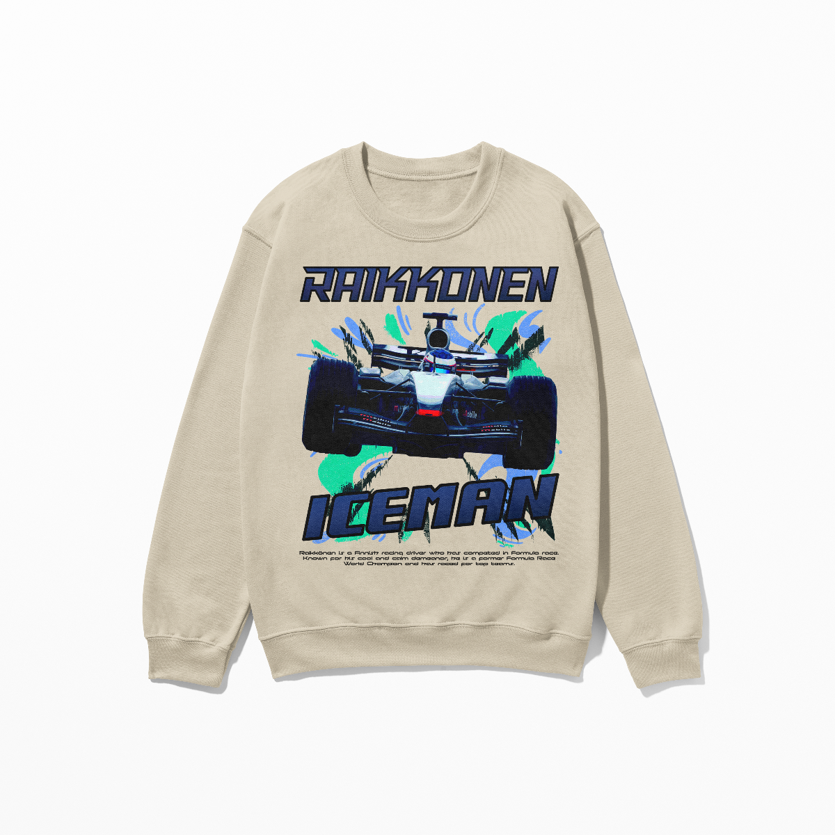 Raikkonen Iceman Sweatshirt Formula Race Shirt Retro Rap Concept Design F1 Fan Gift Finnish World Champion Unisex Crewneck Sweatshirt