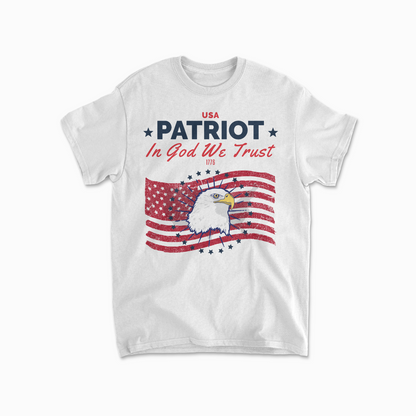 USA Eagle Patriotic In God We Trust T-Shirt American Flag Shirt Veteran Gift Army Shirt Retro US Flag 1776 American Unisex Tee