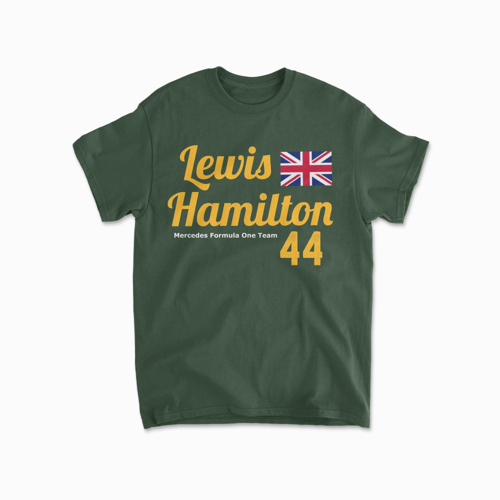 Hamilton 44 T-Shirt Formula Racing Shirt F1 Fans Gift Formula Race Shirt British F1 Driver Lewis Unisex Cotton Tee Men Women