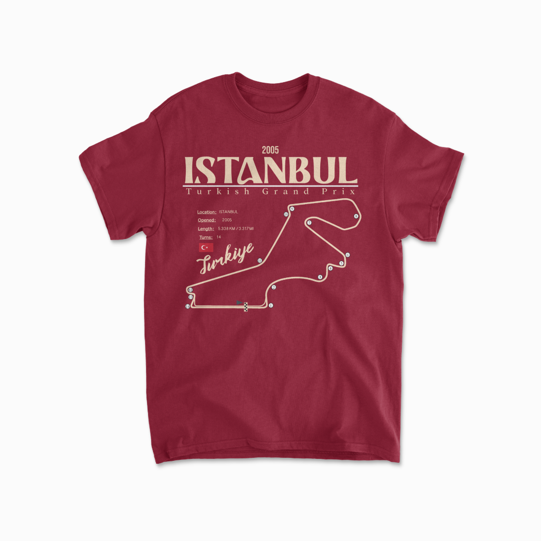 Istanbul Turkish Racing GP T-Shirt Formula Race Shirt F1 Gift Turkey Formula Racing Tee Unisex Crewneck Tshirt for Men & Women