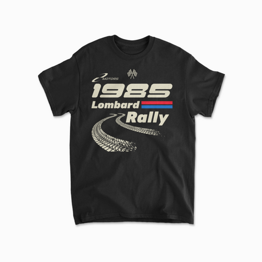 Lombard 1985 Rally T-Shirt Retro Concept Design Rally Shirt British Rally Unisex Heavy Cotton Tee Racing Fans Gift