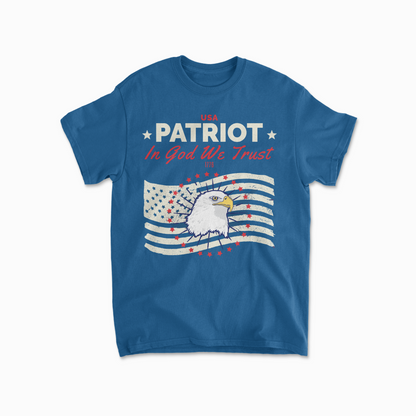 USA Eagle Patriotic In God We Trust T-Shirt American Flag Shirt Veteran Gift Army Shirt Retro US Flag 1776 American Unisex Tee