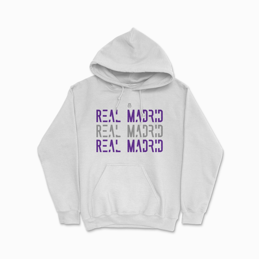 White Madrid Hoodie European Football Club Sweater Soccer Fan Gift Espanol Liga Concept Design Unisex Hooded Sweatshirt for Men & Women