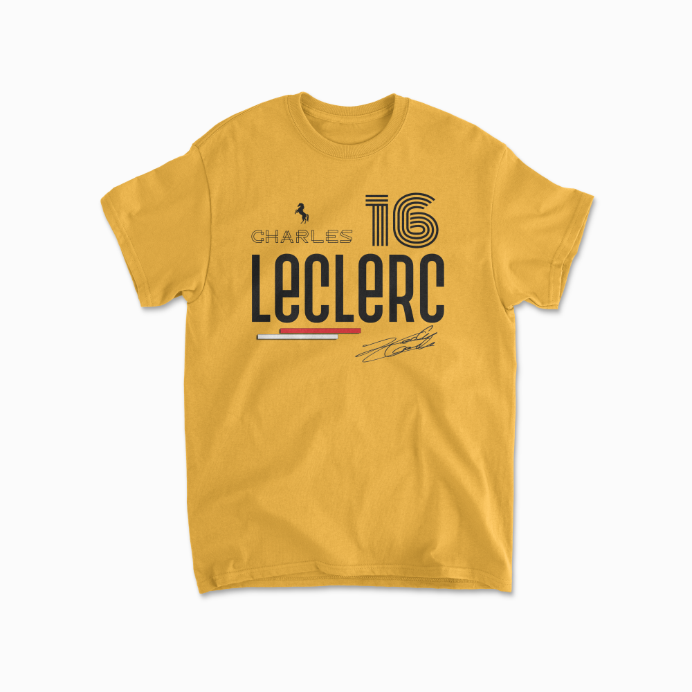 Leclerc T-shirt Formula Racing Shirt F1 Gift Formula Race Driver Charles Retro Unisex Crewneck Cotton Tee for Men & Women