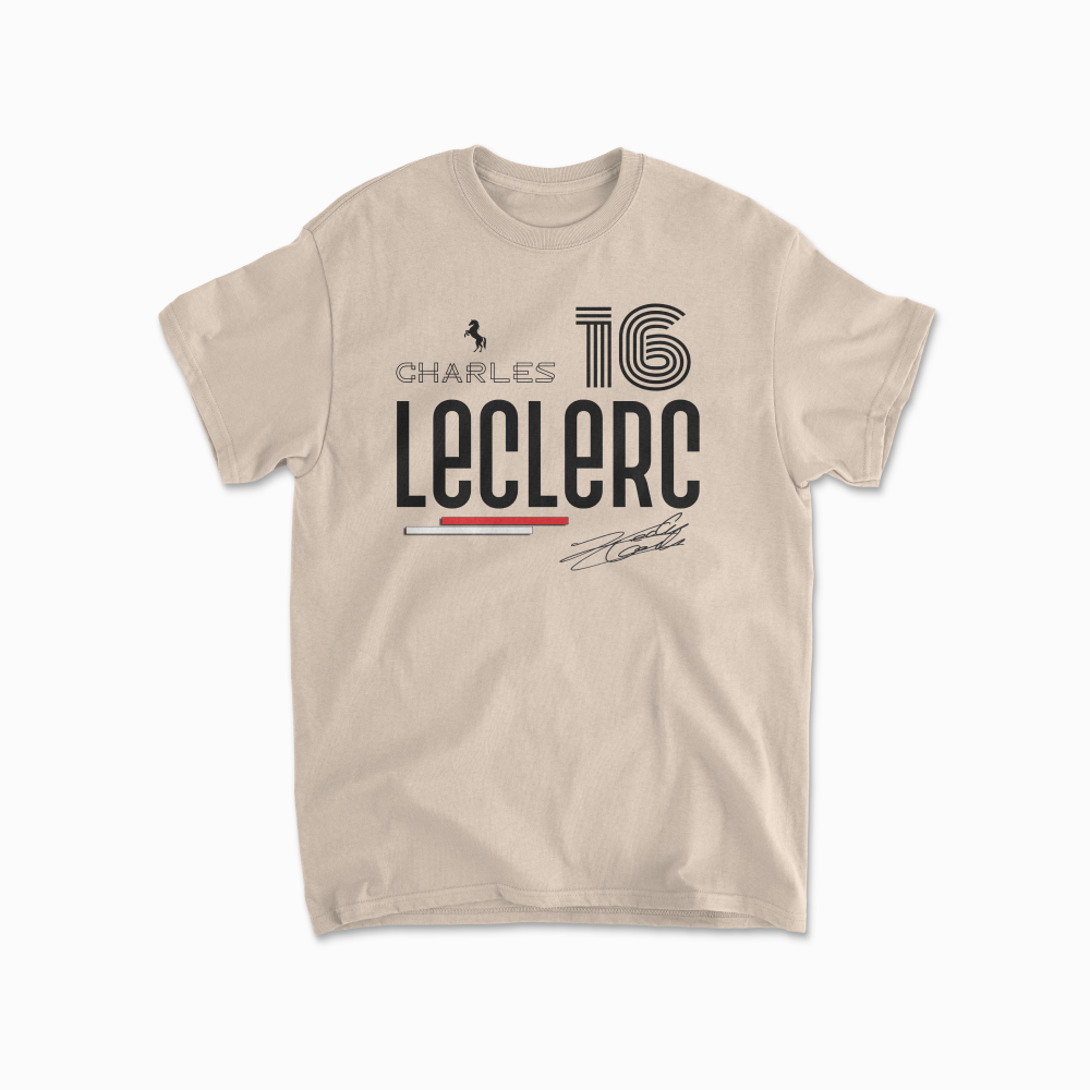 Leclerc T-shirt Formula Racing Shirt F1 Gift Formula Race Driver Charles Retro Unisex Crewneck Cotton Tee for Men & Women