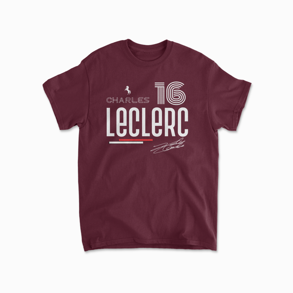 Leclerc T-shirt Formula Racing Shirt F1 Gift Formula Race Driver Charles Retro Unisex Crewneck Cotton Tee for Men & Women