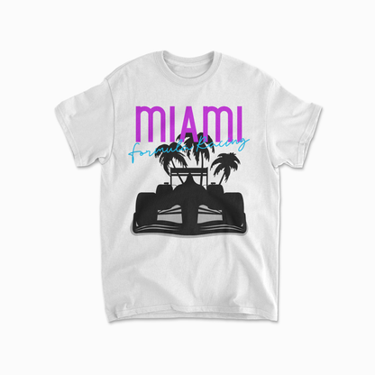 White Miami Grand Prix Inspired Formula 1 T-Shirt