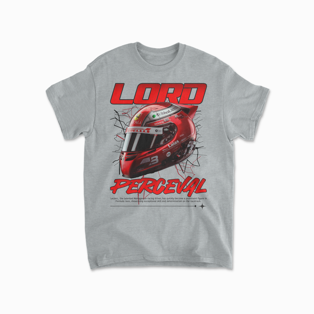 Lord Perceval Inspired T-Shirt Formula Racing Shirt F1 Gift Formula Race Driver Leclerc Aesthetic Unisex Crewneck Cotton Tee for Men Women