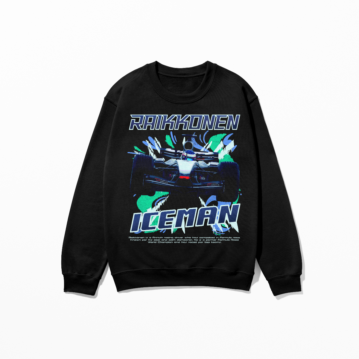 Raikkonen Iceman Sweatshirt Formula Race Shirt Retro Rap Concept Design F1 Fan Gift Finnish World Champion Unisex Crewneck Sweatshirt