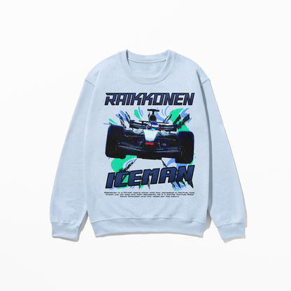 Raikkonen Iceman Sweatshirt Formula Race Shirt Retro Rap Concept Design F1 Fan Gift Finnish World Champion Unisex Crewneck Sweatshirt