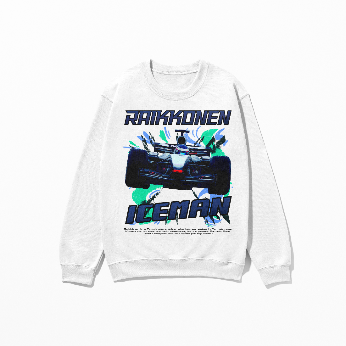 Raikkonen Iceman Sweatshirt Formula Race Shirt Retro Rap Concept Design F1 Fan Gift Finnish World Champion Unisex Crewneck Sweatshirt