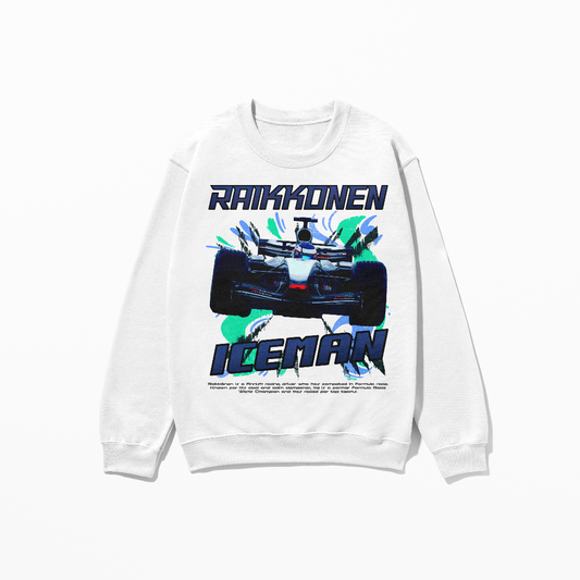 Raikkonen Iceman Sweatshirt Formula Race Shirt Retro Rap Concept Design F1 Fan Gift Finnish World Champion Unisex Crewneck Sweatshirt