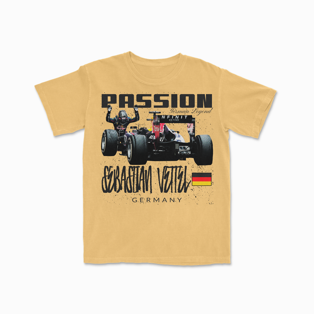 Vettel Tshirt Formula Racing T-Shirt Motorsport Clothing German Legend Sebastian F1 Gift Formula Race Unisex Garment-Dyed T-shirt