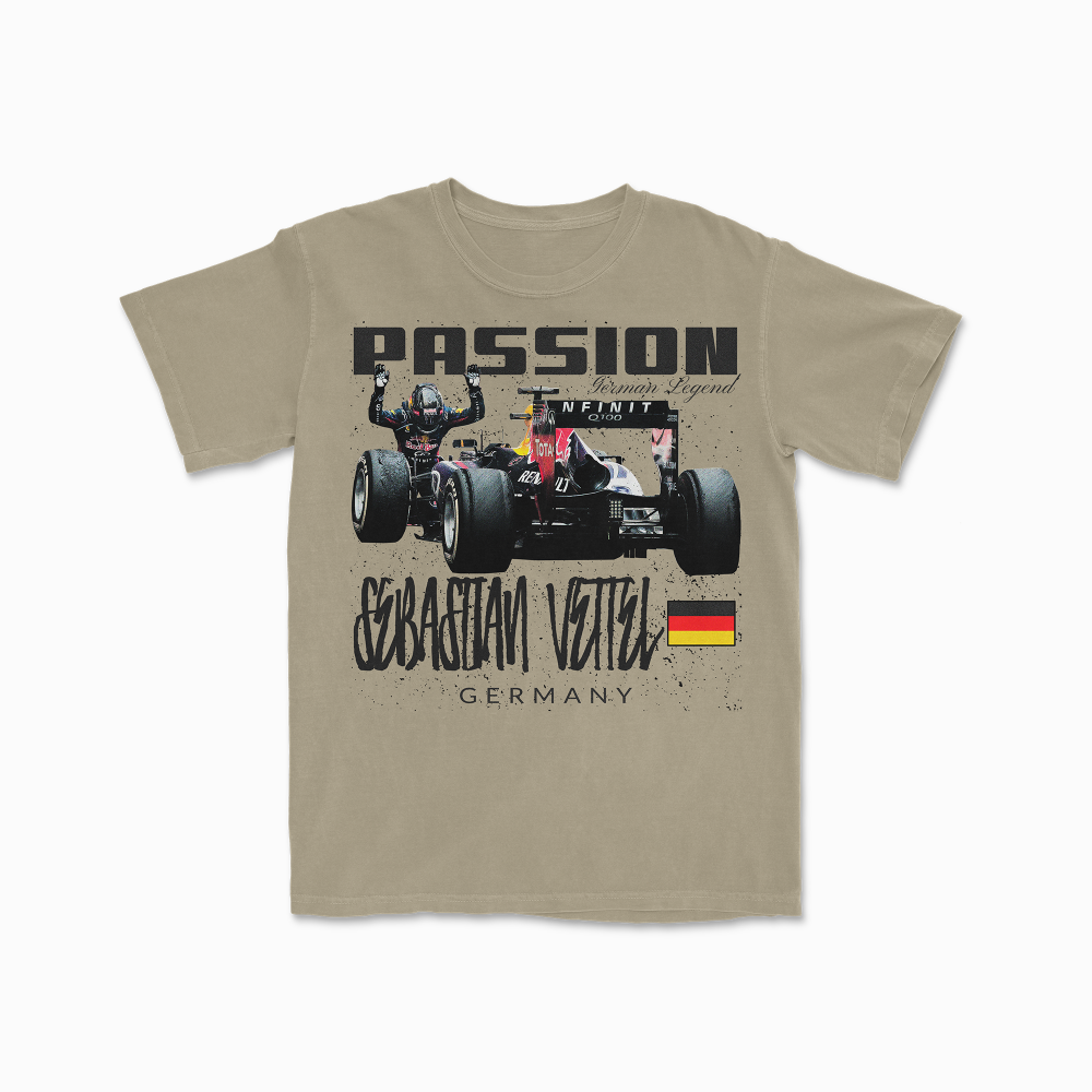 Vettel Tshirt Formula Racing T-Shirt Motorsport Clothing German Legend Sebastian F1 Gift Formula Race Unisex Garment-Dyed T-shirt