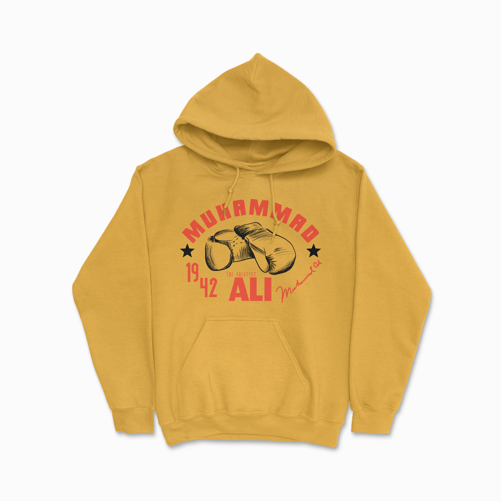 Gold  Boxer Ali Hoodie Hang Em Up Sweater The Greatest Boxing Legend Hoodie Retro Louisville Lip Hooded Sweater Boxer / Fighter / Sport Gift