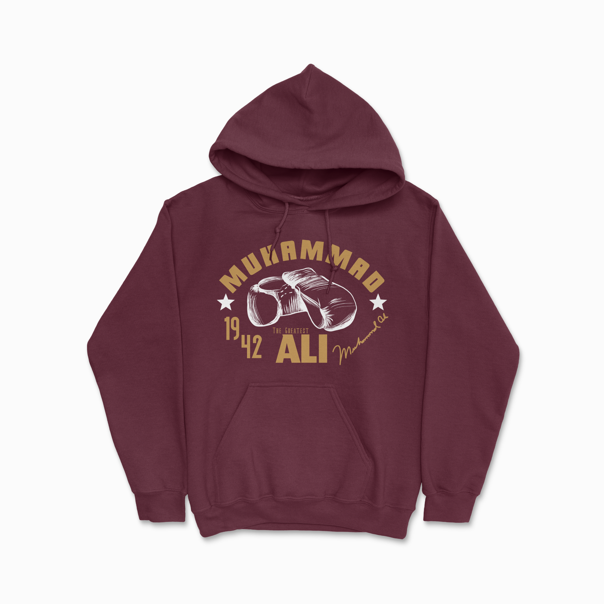 Maroon  Boxer Ali Hoodie Hang Em Up Sweater The Greatest Boxing Legend Hoodie Retro Louisville Lip Hooded Sweater Boxer / Fighter / Sport Gift