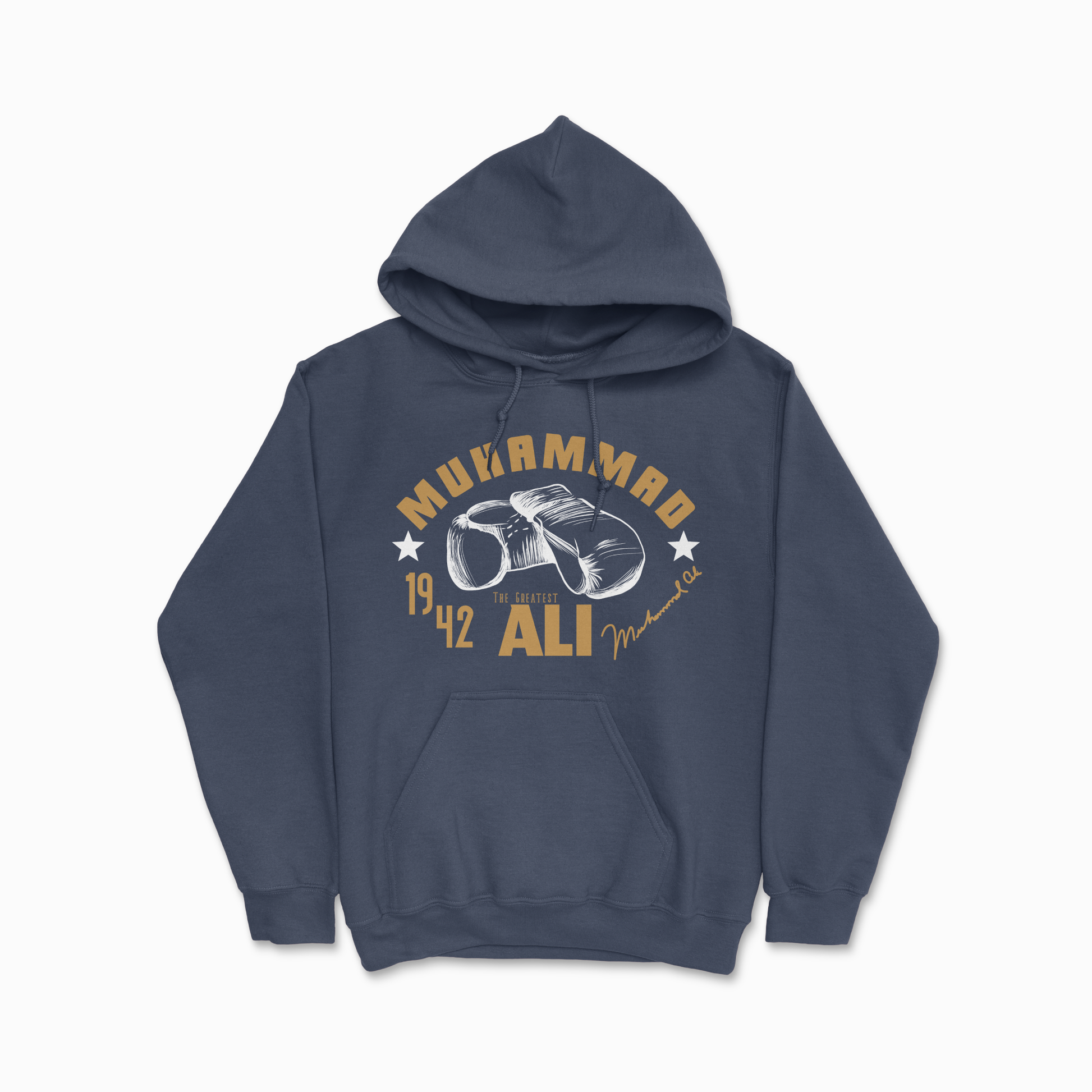 Navy Boxer Ali Hoodie Hang Em Up Sweater The Greatest Boxing Legend Hoodie Retro Louisville Lip Hooded Sweater Boxer / Fighter / Sport Gift