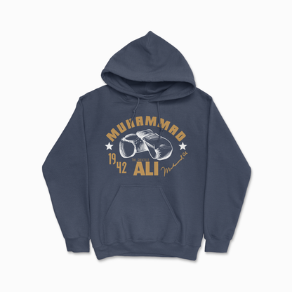 Navy Boxer Ali Hoodie Hang Em Up Sweater The Greatest Boxing Legend Hoodie Retro Louisville Lip Hooded Sweater Boxer / Fighter / Sport Gift