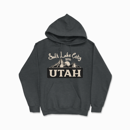 Dark Heather Utah Salt Lake City Hoodie College Sweatshirt University Shirt Utah State Gift National Park Hoodie Unisex Hooded Sweatshirt for Men Women