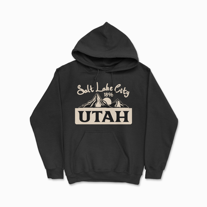 Black Utah Salt Lake City Hoodie College Sweatshirt University Shirt Utah State Gift National Park Hoodie Unisex Hooded Sweatshirt for Men Women