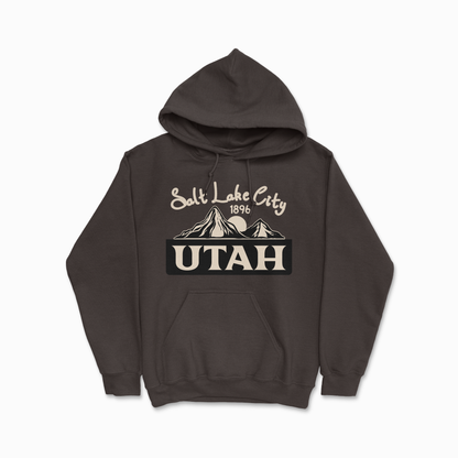 Dark Chocolate Utah Salt Lake City Hoodie College Sweatshirt University Shirt Utah State Gift National Park Hoodie Unisex Hooded Sweatshirt for Men Women