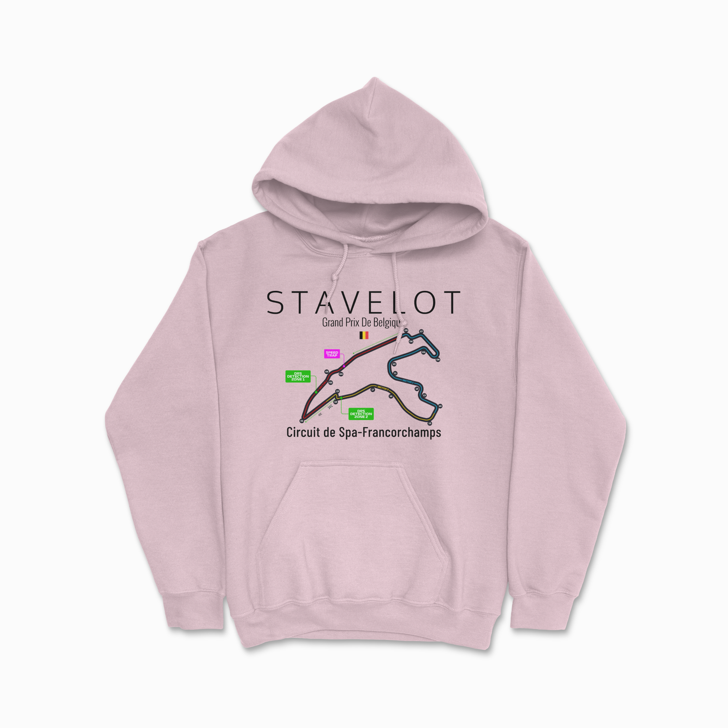 Pink Circuit de Spa Francorchamps Hoodie Stavelot Belgium Hooded Sweater Formula Hoodie F1 Gift Unisex Heavy Blend Hooded Sweatshirt