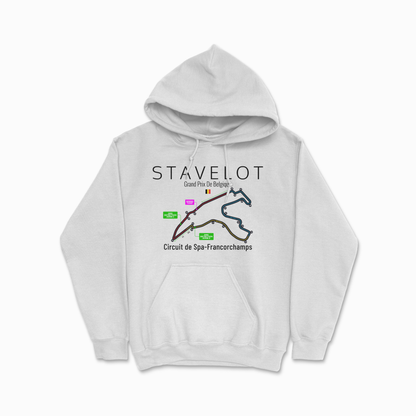 White Circuit de Spa Francorchamps Hoodie Stavelot Belgium Hooded Sweater Formula Hoodie F1 Gift Unisex Heavy Blend Hooded Sweatshirt