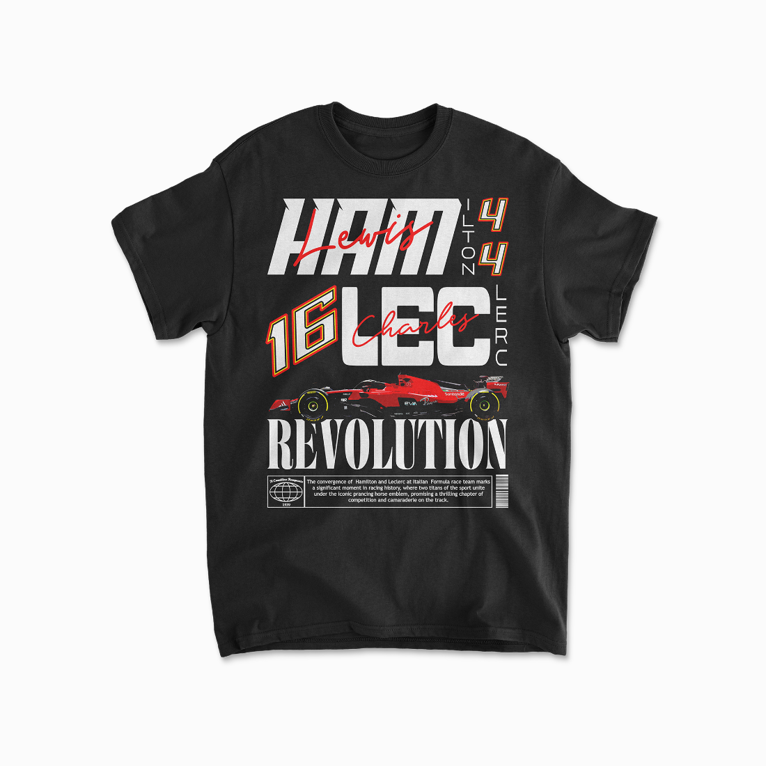 Black Hamilton Leclerc T-Shirt, Formula Shirt, Racing Lover Tee, F1 Gift, Driver Shirt, Racing Merch, Streetwear Shirt, Unisex Heavy Cotton Tee