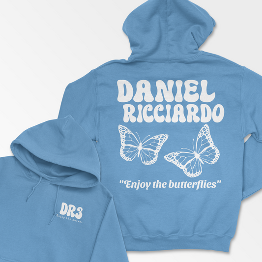 Light Blue Ricciardo Hoodie Formula Hoodie Ricciardo Butterfly F1 Gift RIC3 Inspired Clothing Aesthetic Racing Cotton Unisex Hooded Sweatshirt