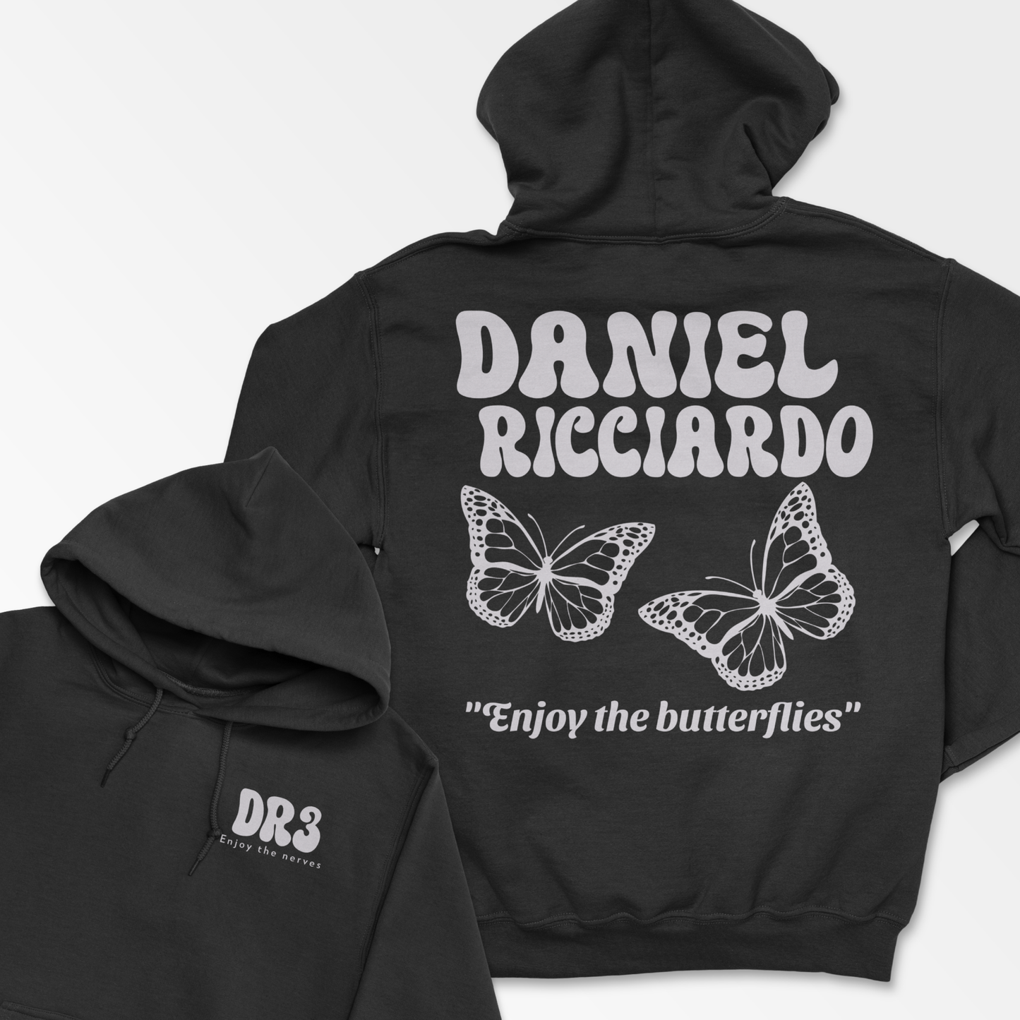 Black Ricciardo Hoodie Formula Hoodie Ricciardo Butterfly F1 Gift RIC3 Inspired Clothing Aesthetic Racing Cotton Unisex Hooded Sweatshirt