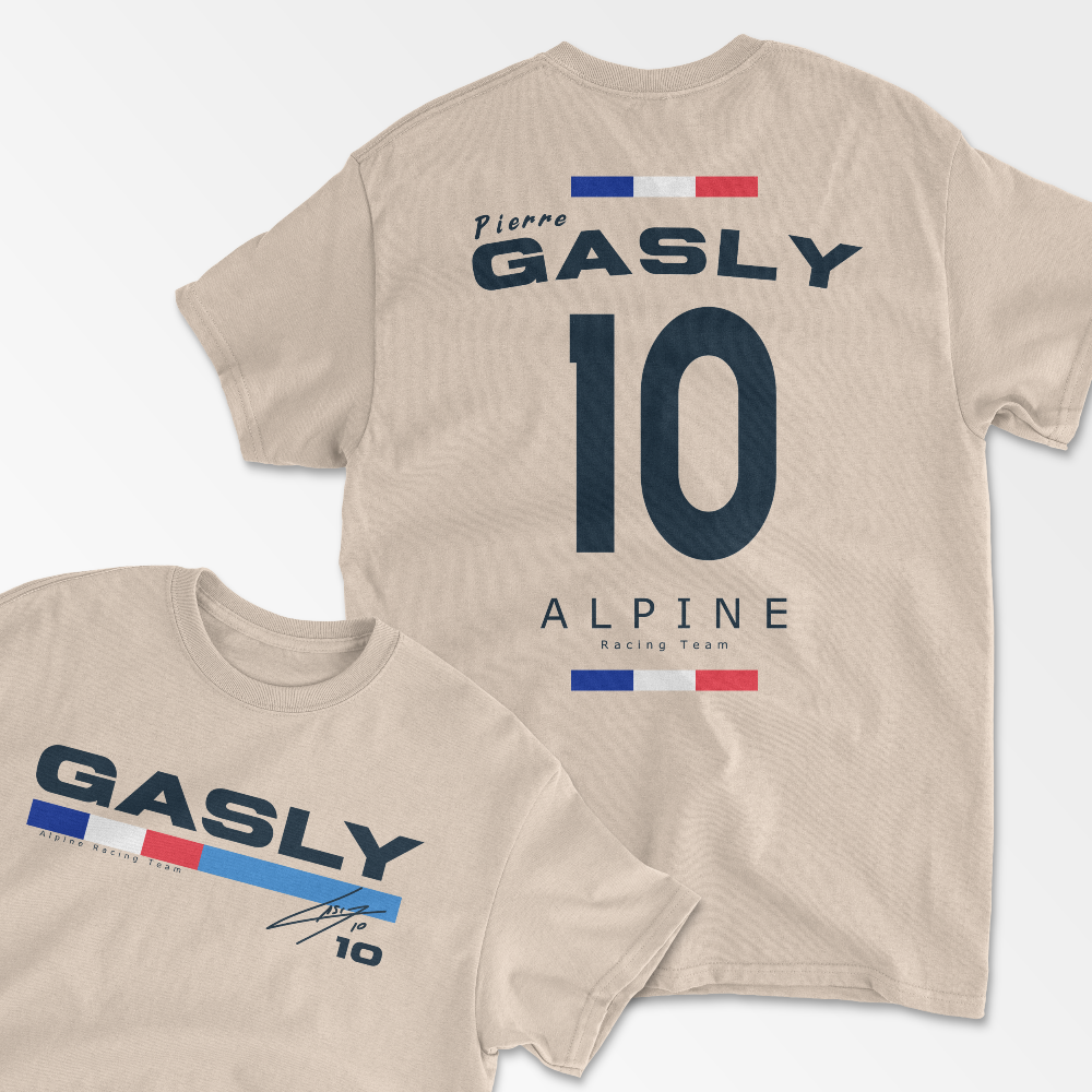 Gasly Tshirt  Formula Racing Tee French Pierre F1 Gift Racing Inspired Shirt Cotton Aesthetic Unisex Racing Clothing