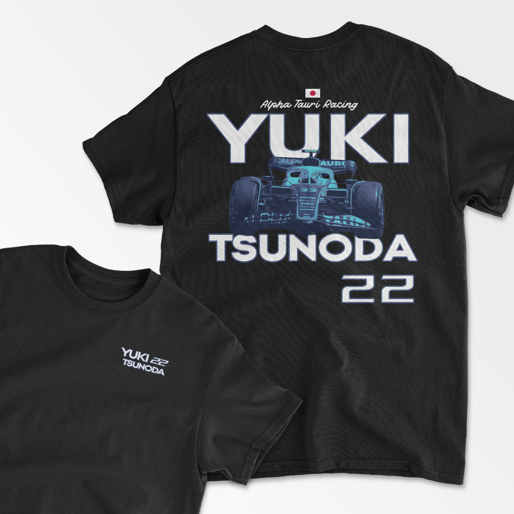 Tsunoda Tshirt Formula Racing Tee Japanese F1 Race Driver Shirt F1 Gift Racing Inspired Shirt Aesthetic Racing Clothing Unisex Cotton Tee